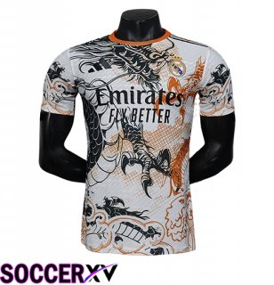 Real Madrid Soccer Jersey Special Edition White/Orange 2025/2026