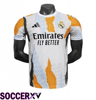 Real Madrid Soccer Jersey Special Edition White/Orange 2025/2026