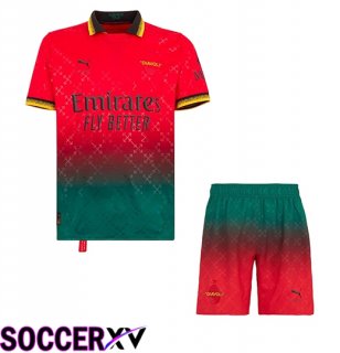 AC Milan Kids Fourth Soccer Jersey Red 2024/2025