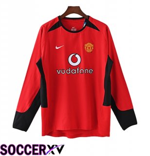 Manchester United Retro Home Soccer Jersey Long sleeve 2002/2003
