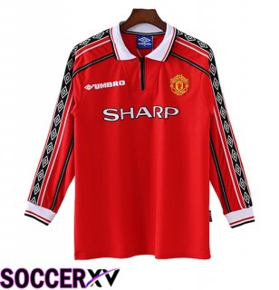 Manchester United Retro Home Soccer Jersey Long sleeve 1998/1999