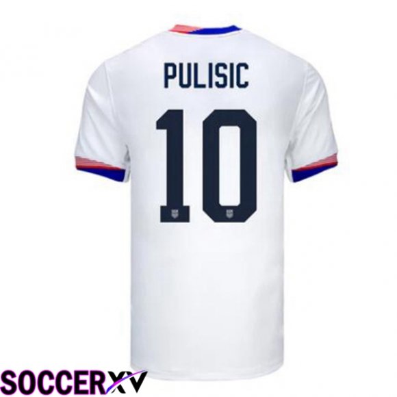USA (Pulisic 10) Home Soccer Jersey White 2024/2025