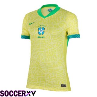 Brazil Womens Home Soccer Jersey Yellow 2024/2025