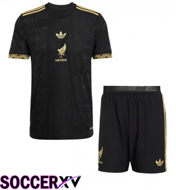 Mexico Kids Soccer Jersey Black Yellow 2025/2026