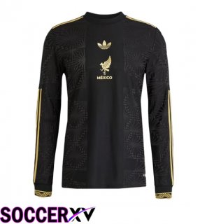 Mexico Soccer Jersey Long sleeve Black Yellow 2025/2026