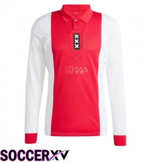 AFC Ajax Soccer Jersey 125th Anniversary Edition Long sleeve Red White