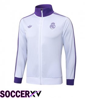 Real Madrid Training Jacket Purple White 2025/2026