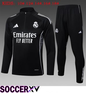 Real Madrid Kids kit Training Tracksuit Black 2025/2026