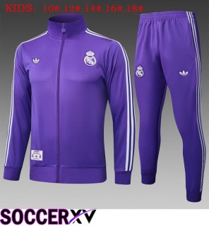 Real Madrid Kids kit Training Jacket Suit Purple 2025/2026