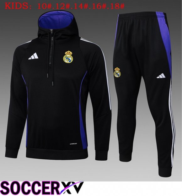 Real Madrid Kids Training Tracksuit Hoodie Black 2025/2026
