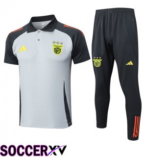 S.L Benfica Soccer Polo + Training Pants Grey 2025/2026