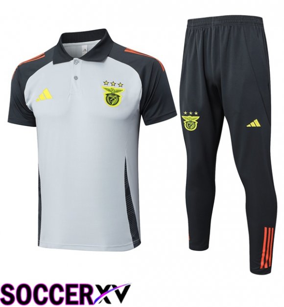 S.L Benfica Soccer Polo + Training Pants Grey 2025/2026