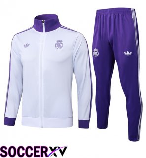 Real Madrid kit Training Jacket Suit Purple White 2025/2026