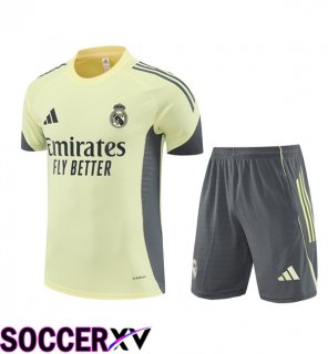 Real Madrid kit Training T Shirt + Shorts Yellow 2025/2026