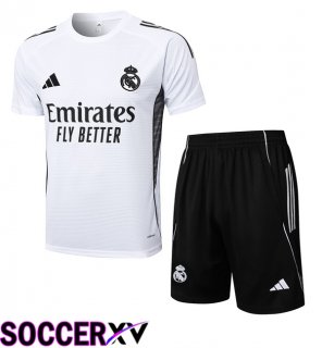 Real Madrid kit Training T Shirt + Shorts White 2025/2026