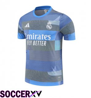 Real Madrid Training T Shirt Grey Blue 2025/2026