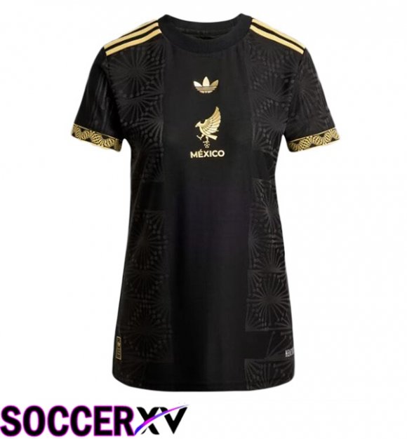 Mexico Women Soccer Jersey Black Yellow 2025/2026