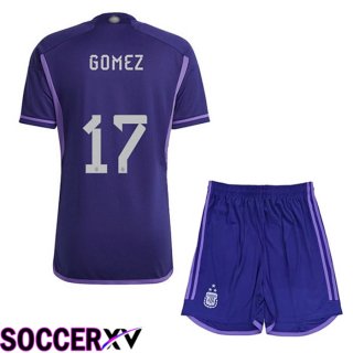 Argentina (GOMEZ 17) 3 Stars Kids Soccer Jersey Away Purple 2022/2023