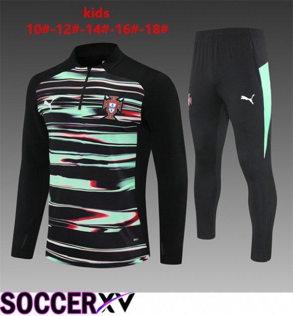 Portugal Kids kit Training Tracksuit Black Green 2025/2026