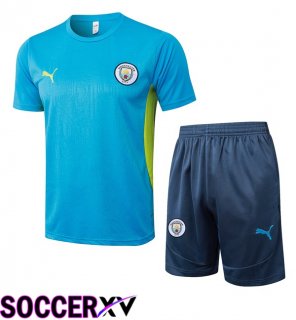 Manchester City kit Training T Shirt + Shorts Blue 2025/2026