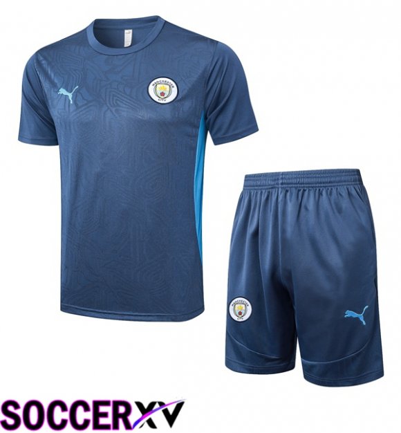 Manchester City kit Training T Shirt + Shorts Blue Royal 2025/2026