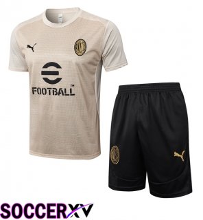AC Milan kit Training T Shirt + Shorts Yellow 2025/2026