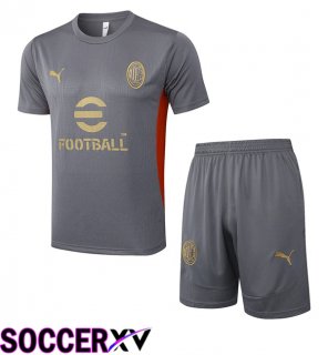 AC Milan kit Training T Shirt + Shorts Grey 2025/2026