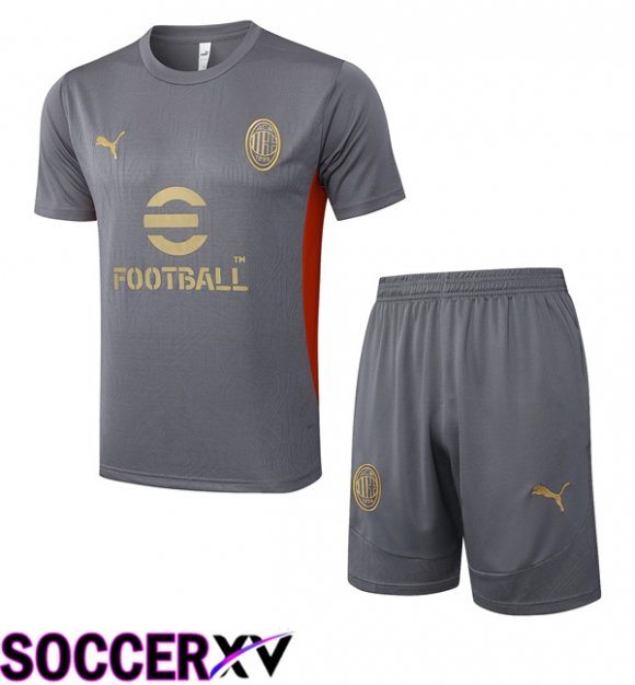 AC Milan kit Training T Shirt + Shorts Grey 2025/2026