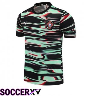 Portugal Training T Shirt Black Green 2025/2026
