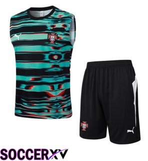 Portugal Gilet Soccer + Shorts Black Green 2025/2026