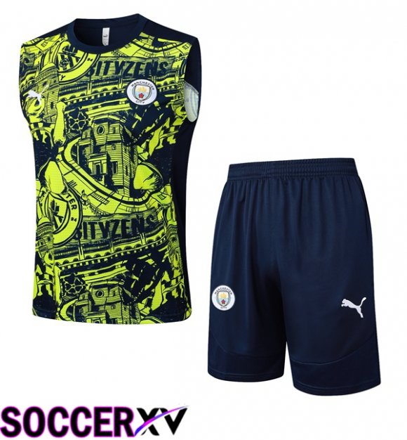 Manchester City Gilet Soccer + Shorts Blue Royal Green 2025/2029