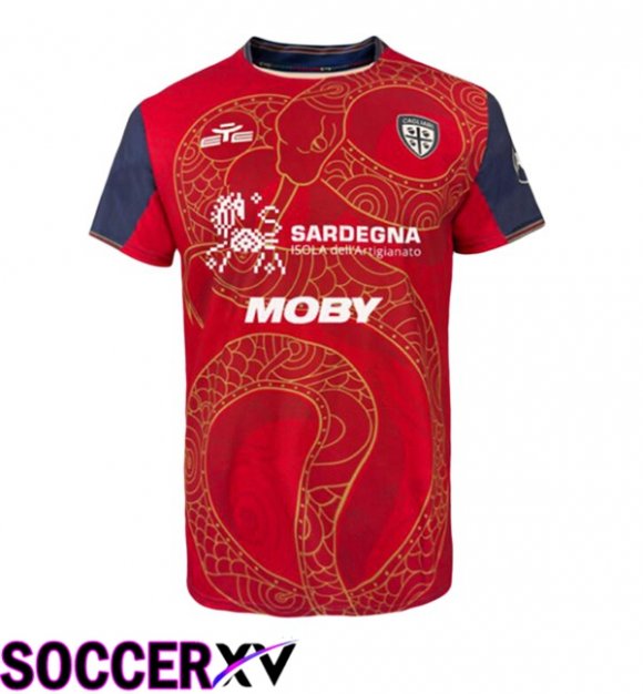 Cagliari Calcio Soccer Jersey Special Edition Red 2024/2025