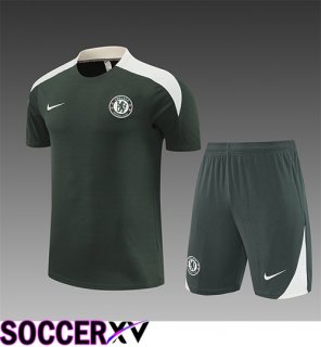 FC Chelsea Kids kit Training T Shirt Green/White 2025/2026