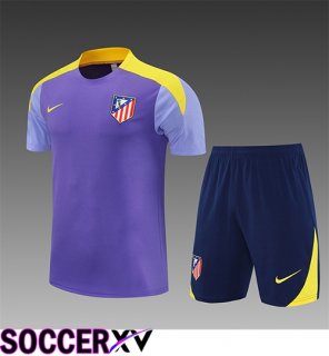 Atletico Madrid Kids kit Training T Shirt Purple/Yellow 2025/2026