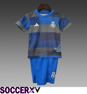 Real Madrid Kids kit Training T Shirt Blue/Green 2025/2026