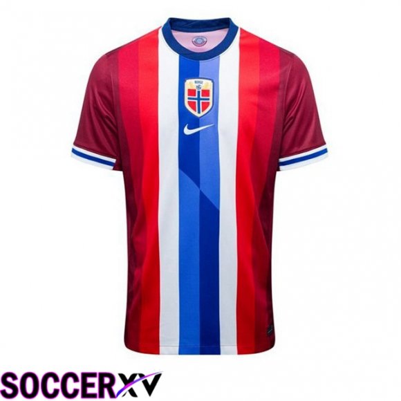 Norway Home Soccer Jersey Red Blue 2024/2025