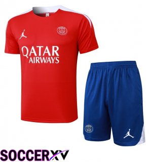 Jordan Paris PSG kit Training T Shirt + Shorts Red 2025/2026