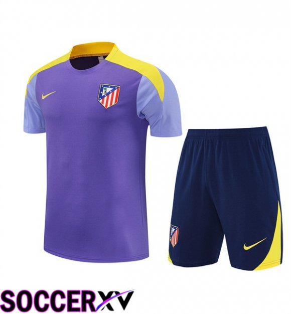 Atletico Madrid kit Training T Shirt + Shorts Purple 2025/2026