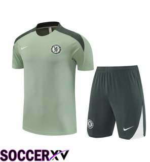 FC Chelsea kit Training T Shirt + Shorts Green 2025/2026
