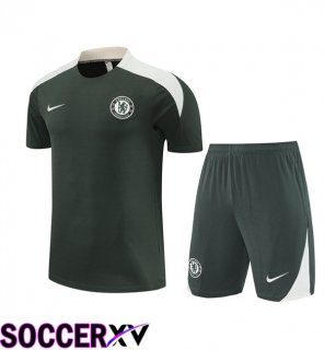 FC Chelsea kit Training T Shirt + Shorts Green 2025/2026