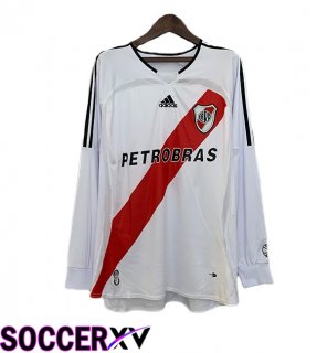 River Plate Retro Home Soccer Jersey Long sleeve White Red 2006-2007