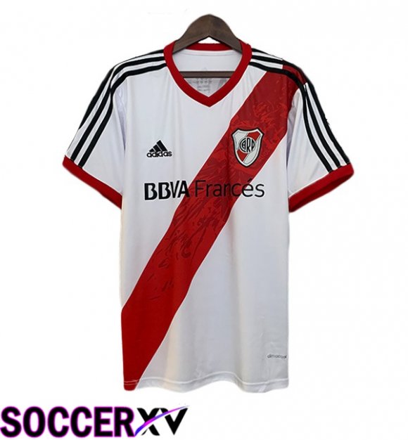 River Plate Retro Home Soccer Jersey White Red 2013-2014