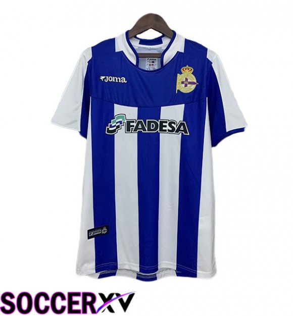 Deportivo de La Coruna Retro Home Soccer Jersey Blue White 2003-2004