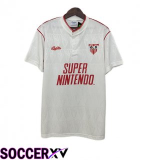 Sevilla FC Retro Home Soccer Jersey White 1991-1992