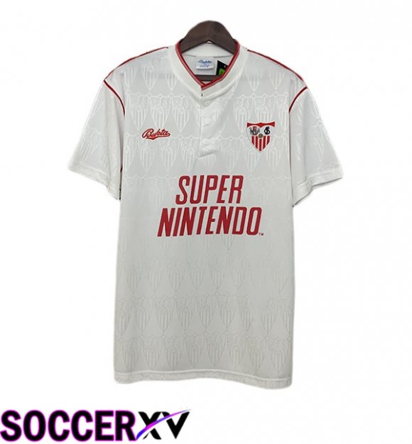 Sevilla FC Retro Home Soccer Jersey White 1991-1992