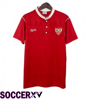 Sevilla FC Retro Away Soccer Jersey Red 1991-1992