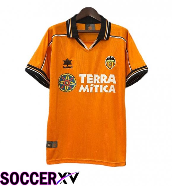 Valencia CF Retro Away Soccer Jersey Orange 1999-2000
