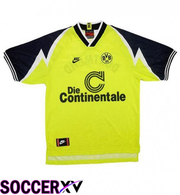 Dortmund BVB Retro Home Soccer Jersey Yellow 1995-1996
