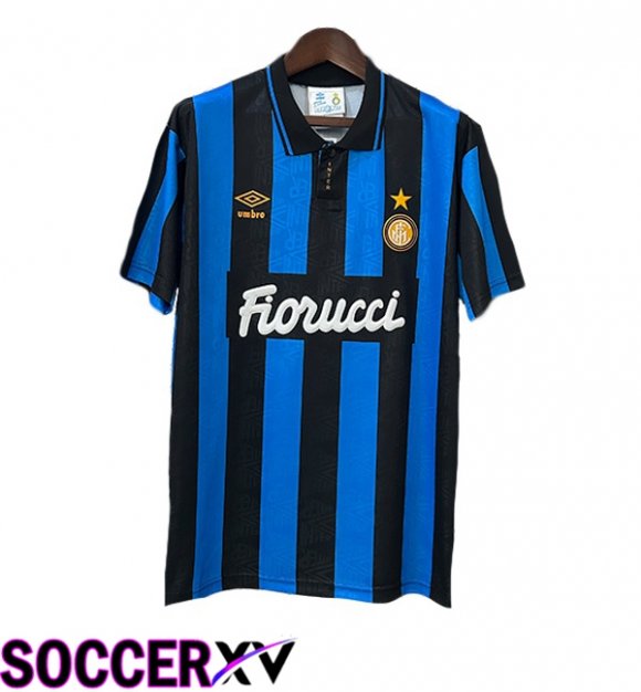 Inter Milan Retro Home Soccer Jersey Blue 1992-1994
