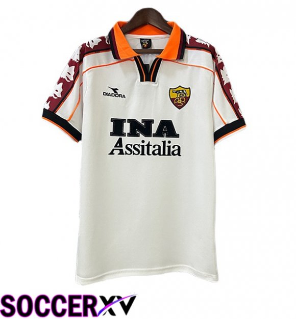 AS Rome Retro Away Soccer Jersey White 1998-1999